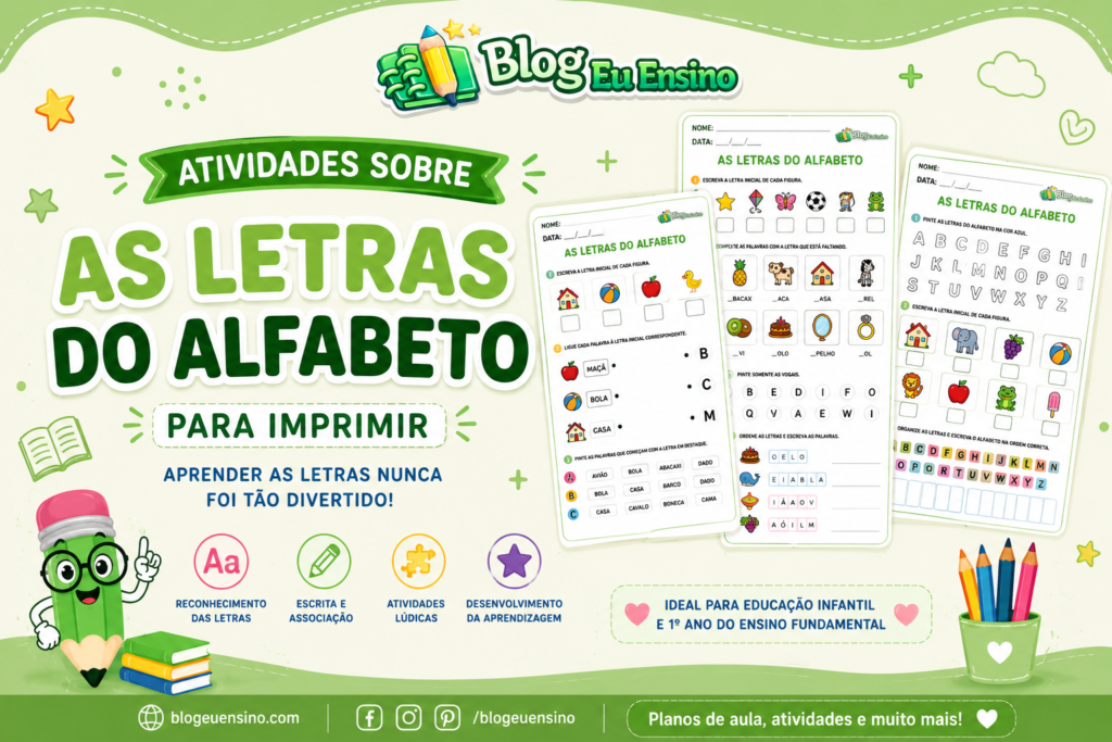 Atividades sobre as Letras do Alfabeto para Imprimir em PDF