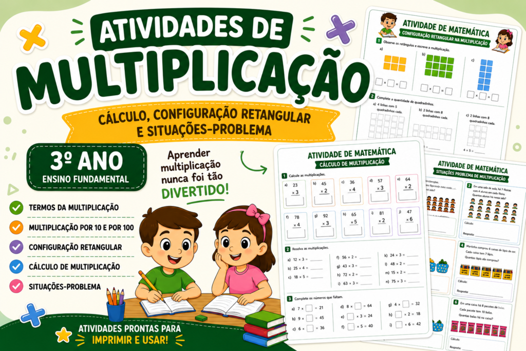 ATIVIDADES DE MULTIPLICAÇÃO 3 ANO