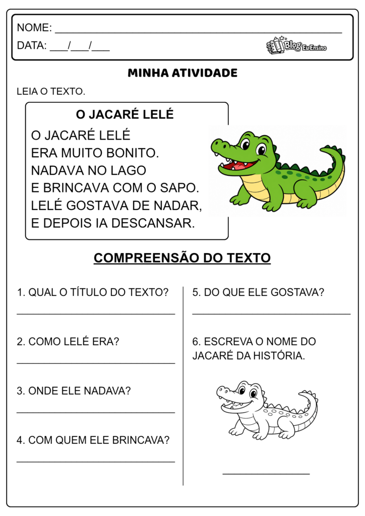 ATIVIDADES DE LEITURA E INTERPRETAÇÃO TEXTUAL