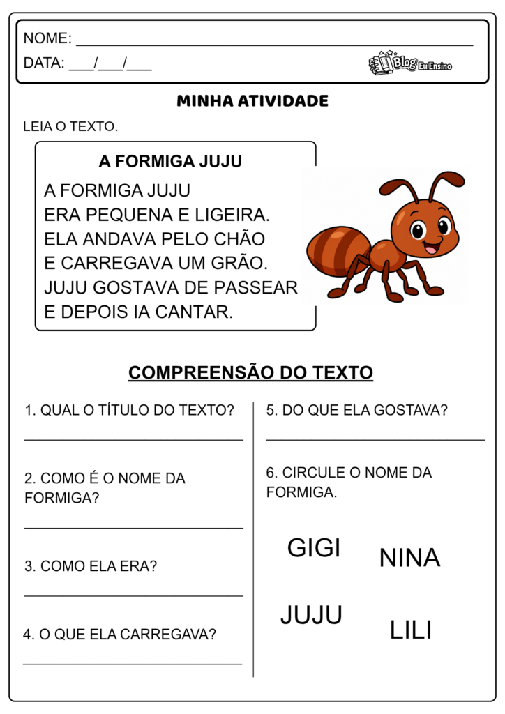 ATIVIDADES DE LEITURA E INTERPRETAÇÃO TEXTUAL 
