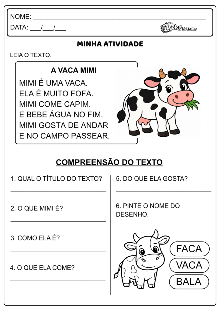 ATIVIDADES DE LEITURA E INTERPRETAÇÃO TEXTUAL 