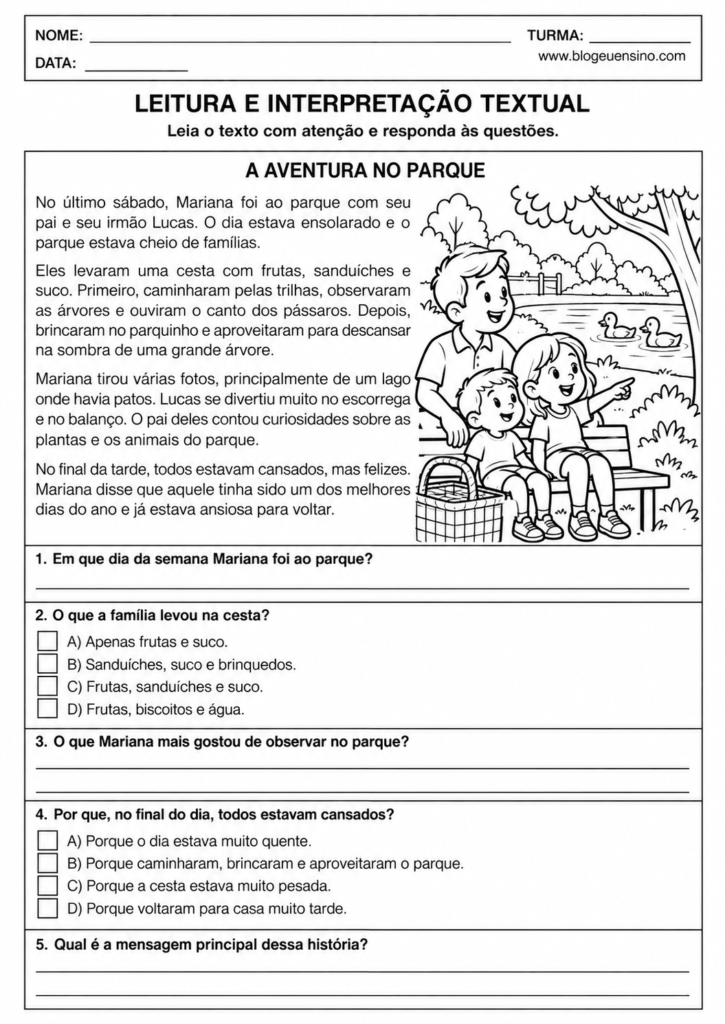 LEITURA E INTERPRETAÇÃO TEXTUAL 